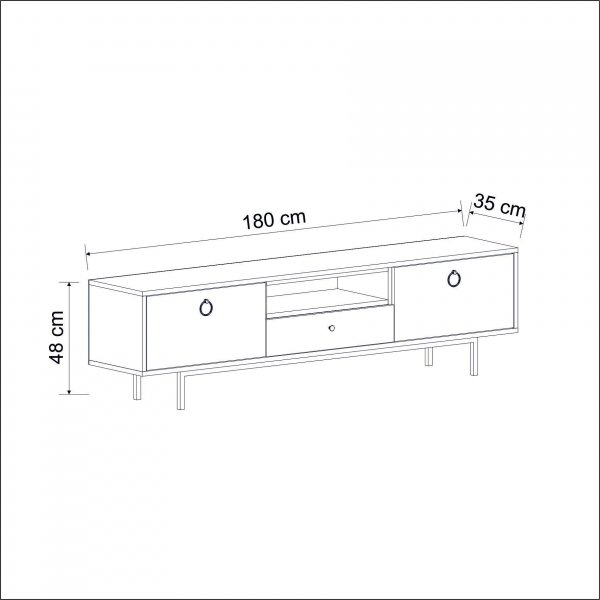 Naturel mediebenk - Antrasitt