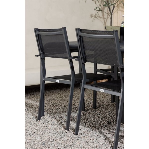 Borneo uteservering sett med 6 Copacabana stoler - Svart Borneo uteservering sett med 6 Copacabana stoler - Svart