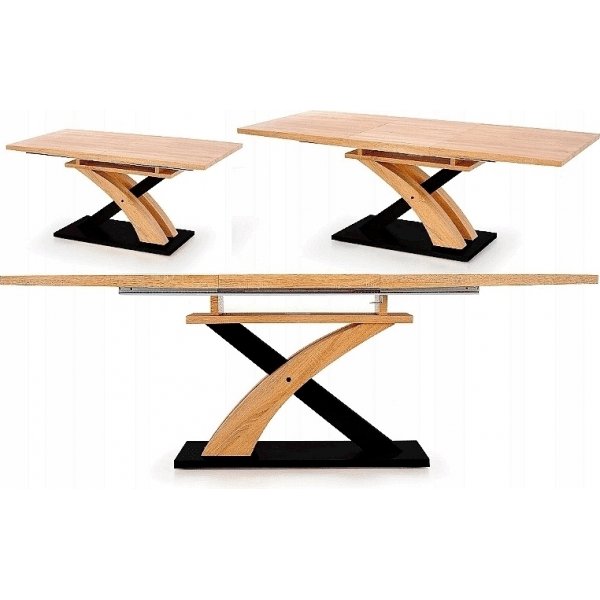 Lyall spisebord - Gull eik/svart