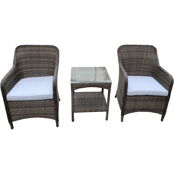 Mercury loungegruppe lenestoler med kvadratisk sidebord - Kunstrotting