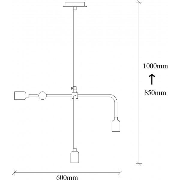 Denge taklampe 3431 - Sort/kobber Denge taklampe 3431 - Sort/kobber