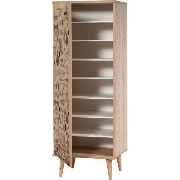 Filinta skoskap, h�ndtegnet - Sonoma eik