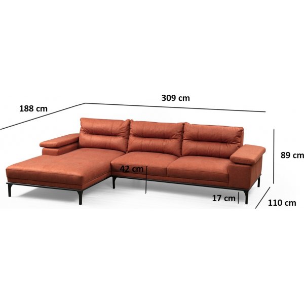 Hollywood divansofa - oransje