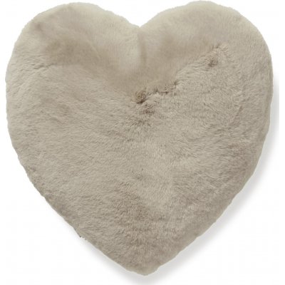 Fluffy hjerteformet pyntepute Taupe - 45 x 45 cm