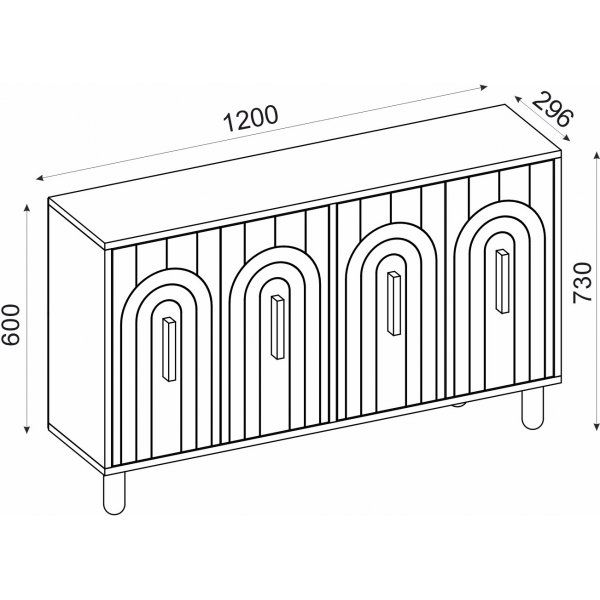 Tiger skjenk - Antrasitt Tiger skjenk - Antrasitt