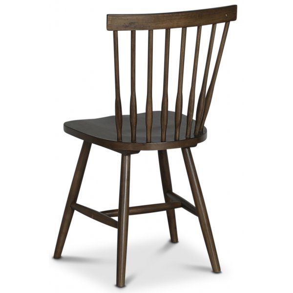 Pinnestol i brunbeiset tre + Tekstilrens for mbler