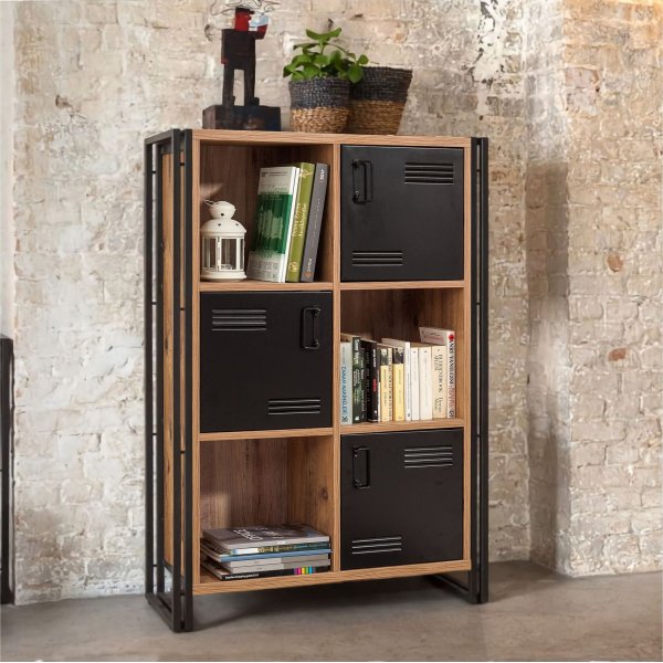 Cosmo Penta bokhylle - Furu/svart Cosmo Penta bokhylle - Furu/svart