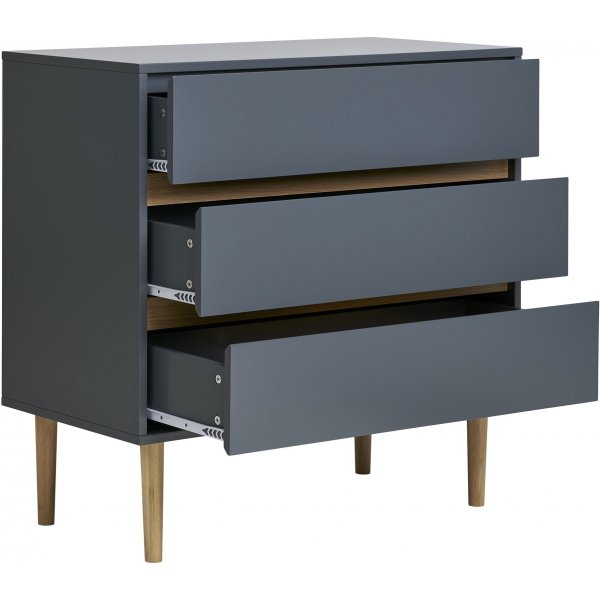 Bisley kommode - Mrk gr/furu