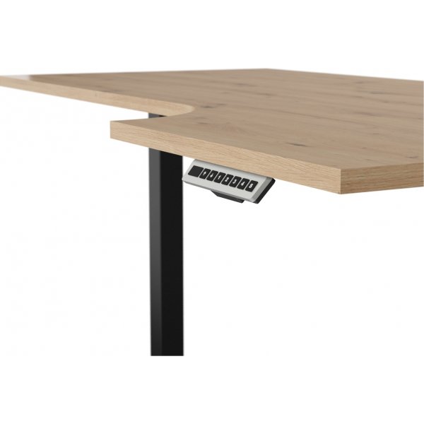 Plassjusterbart skrivebord h�yre 160 x 90 cm - Eik