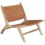 Porto Bello lenestol teak / brun anilinskinn + Møbelrengjøring Porto Bello lenestol teak / brun anilinskinn + Møbelrengjøring