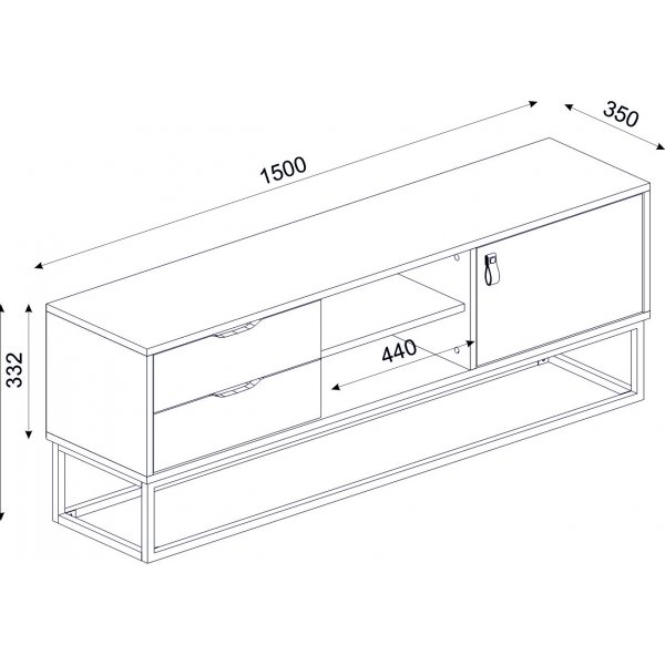 Dolores mediabenk - Safir/antrasitt