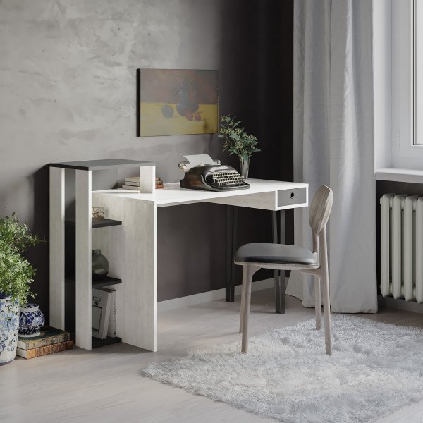 Loyd skrivebord - Hvit/antrasitt