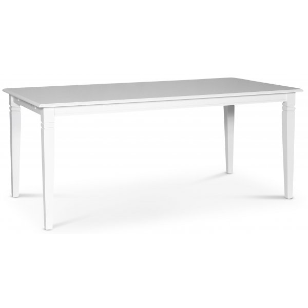 Sandhamn spisegruppe; 180x95 cm bord med 6 Crocket spisestoler i svart PU Sandhamn spisegruppe; 180x95 cm bord med 6 Crocket spisestoler i svart PU