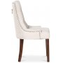 Paris spisegruppe hvitt bord med 4 stk Tuva New Port stoler i beige stoff med bakhndtak