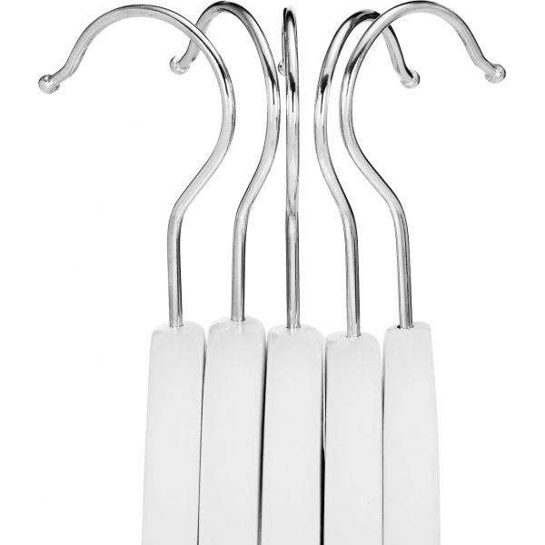 Kleshenger uten bukseben, tre, 44,5 cm, 20-pakning - Hvit