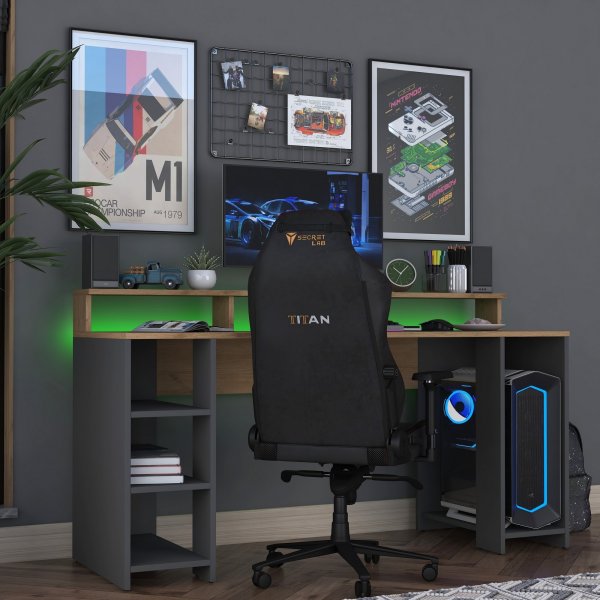 Ludanto skrivebord - Valnøtt/antrasitt Ludanto skrivebord - Valnøtt/antrasitt