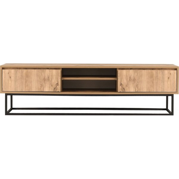 Belinda mediebenk, 140 cm - Svart/furu Belinda mediebenk, 140 cm - Svart/furu