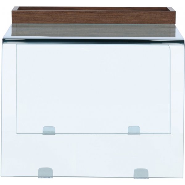 Telemark salongbord 110 x 50 cm - Gjennomsiktig/Valnøtt Telemark salongbord 110 x 50 cm - Gjennomsiktig/Valnøtt