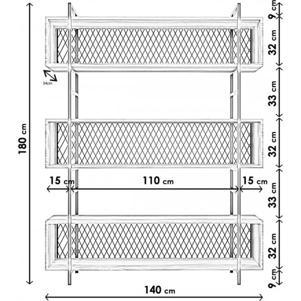 Araf bokhylle 140 cm - Valntt