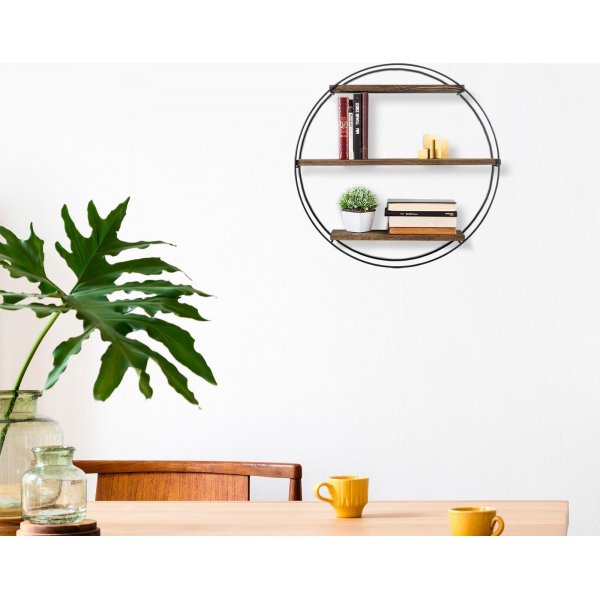 Tulipan vegghylle - Svart/valnøtt Tulipan vegghylle - Svart/valnøtt