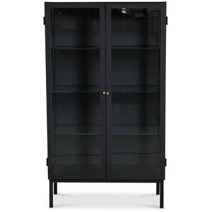 Cliff vitrineskap i metall (highboard) - Svart / Klarglass Cliff vitrineskap i metall (highboard) - Svart / Klarglass