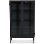 Cliff vitrineskap i metall (highboard) - Svart / Klarglass