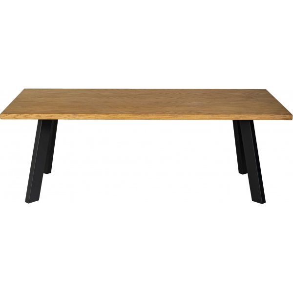 Freddy salongbord, 130 cm - Oljet eikefinr/svart metall