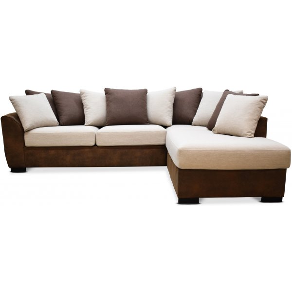 Delux sofa med åpen ende høyre - Brun/Beige/Vintage Delux sofa med åpen ende høyre - Brun/Beige/Vintage
