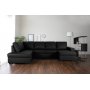 Solna U-sofa A3D - Resirkulert skinn + Tekstilrens for mbler