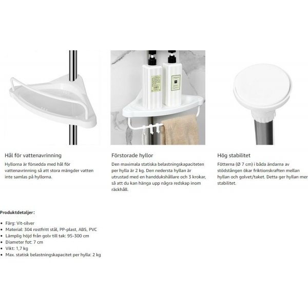 Abarema dusjhylle - Slv/hvit