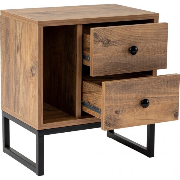 Glimmer nattbord - Furu/sort Glimmer nattbord - Furu/sort