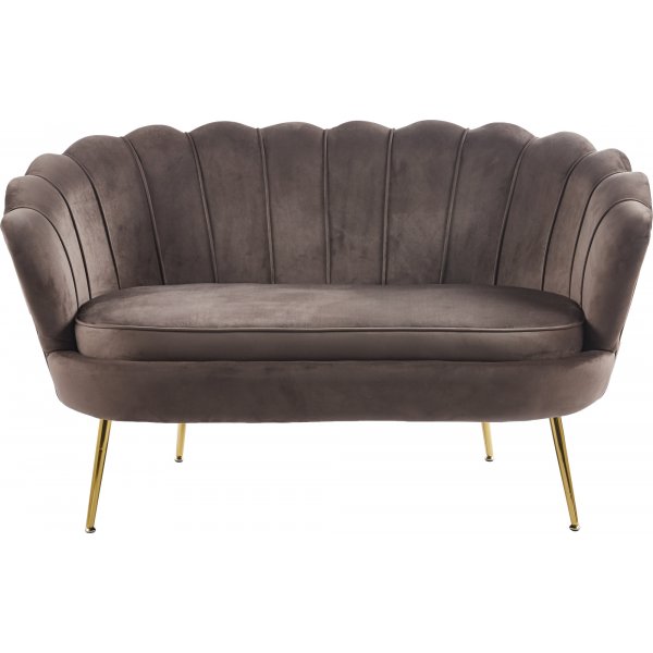 Musslan 2-seters sofa - Brun / messing + Mbelftter