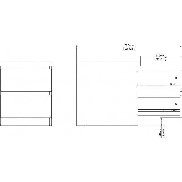 Naia nattbord 2 - Sort ask