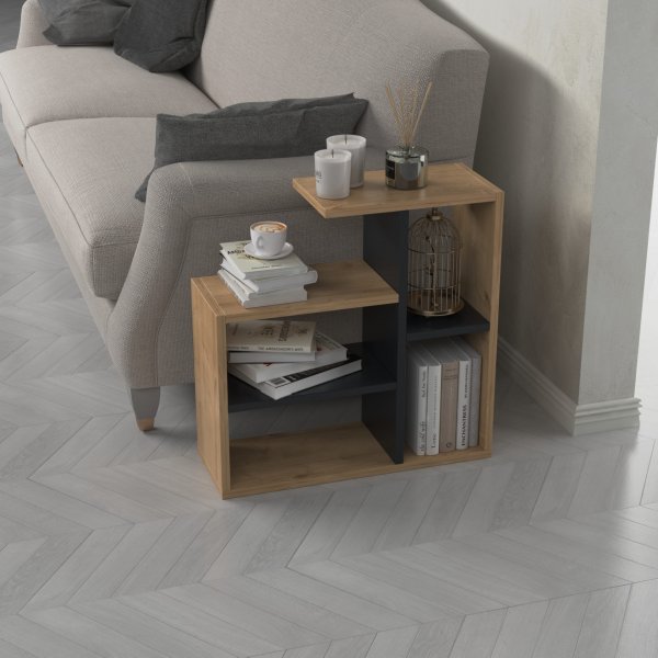 Sally sidebord 60 x 22 cm - Antrasitt/eik