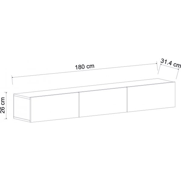 Svartbeiset mediabenk 180 cm Svartbeiset mediabenk 180 cm