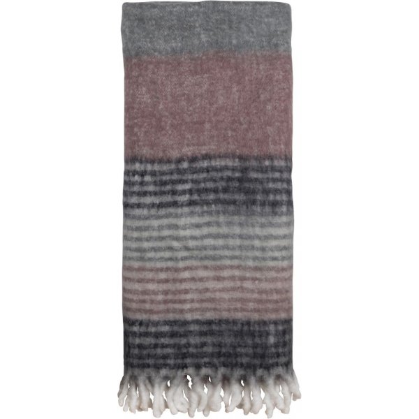 Melker pledd - Grå/rød/svart Melker pledd - Grå/rød/svart