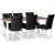 Fr spisegruppe 180 cm inkl. 6 stk. Crocket svarte stoler - Eik/hvit + 4.00 x Mbelftter