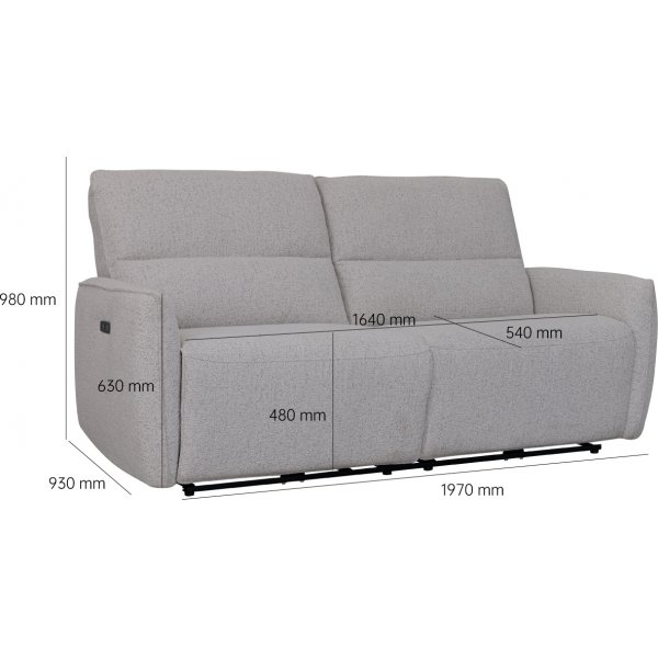 Elektrisk lenestol 3-seters sofa - Lys bouclè Elektrisk lenestol 3-seters sofa - Lys bouclè