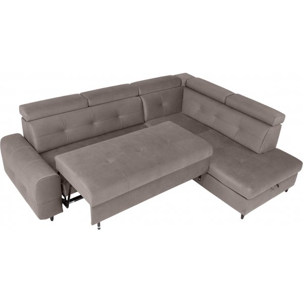 Matras hjørnesovesofa med åpen ende høyre - Grå Matras hjørnesovesofa med åpen ende høyre - Grå