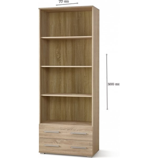 Abdel bokhylle med skuffer - Sonoma eik Abdel bokhylle med skuffer - Sonoma eik