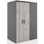 Deena garderobe - Grafitt/eik - Ventrevendt