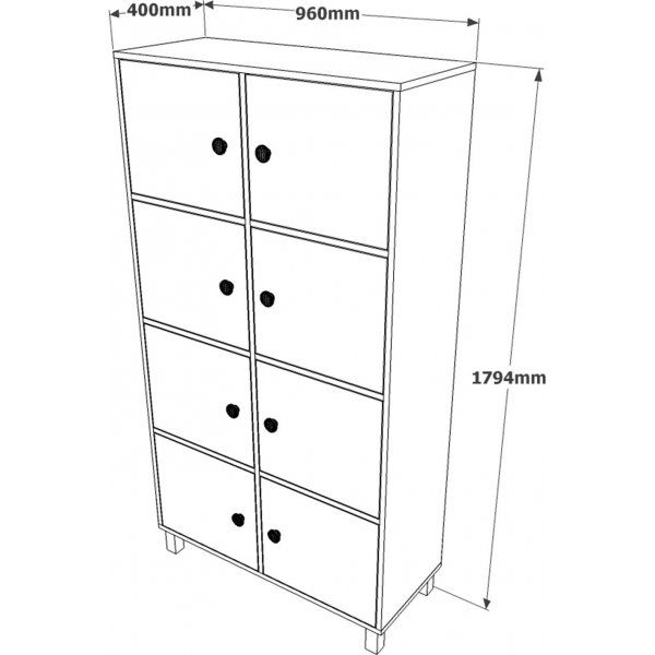 Vilamo skap 59 - Furu/hvit