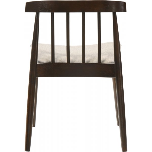 Valnttstol med lysegrtt sete - Florence