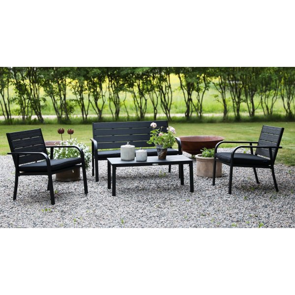 Alesund Sofagruppe med bord (2+1+1+bord) - Svart Alesund Sofagruppe med bord (2+1+1+bord) - Svart