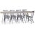 Edge spisegruppe; Spisebord i hvit HPL 240x90 cm med 8 gr Orust stokkstoler + Flekkfjerner for mbler