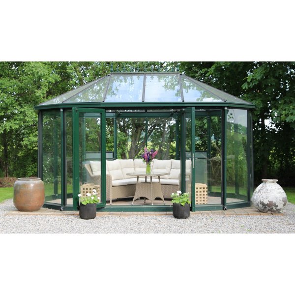 Denver hjørnegruppe i kunstrotting 4 sitteplasser - Naturfarget Denver hjørnegruppe i kunstrotting 4 sitteplasser - Naturfarget