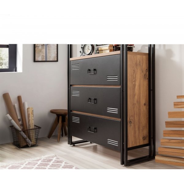 Cosmo Cortex bokhylle - Furu/svart