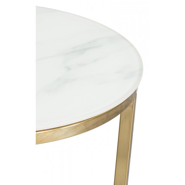 Palasso rundt lampebord - Messing / Lys marmorering Palasso rundt lampebord - Messing / Lys marmorering