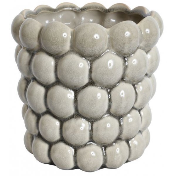Krukke Big Bouble H18 cm - Lysegr (Glans)