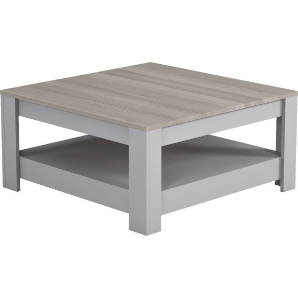 Grado salongbord 89 x 89 cm - Lys gr/eik